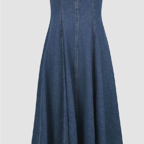 OFF-SHOULDER DENIM CAMI A-LINE DRESS - Picture 6 of 6